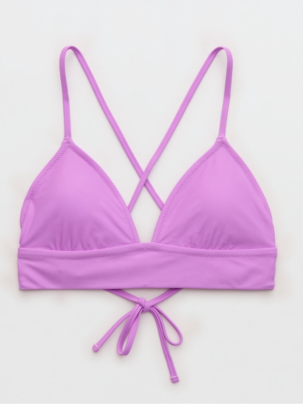 Aerie NWOT XXL Neon Bright Purple Triangle Tie Bikini Top